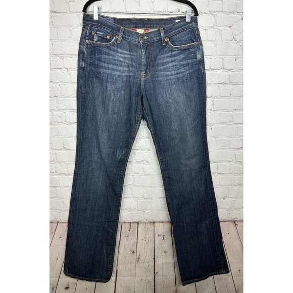 Lucky Brand Straight Leg Jeans Womens‎ Size 10 30 Blue Dark Wash Denim - Picture 1 of 5